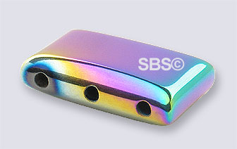 RAINBOW Magnetic Hematite 10x17 3-Hole (50)