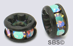 Crystal Rondels 4.5mm Black AB (72)