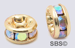 Crystal Rondels 4.5mm Gold AB (72)