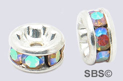 Crystal Rondels 4.5mm Silver AB (72)