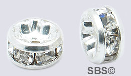 Crystal Rondels 4.5mm Silver (72)