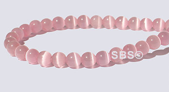 4mm Cats Eye- LIGHT ROSE