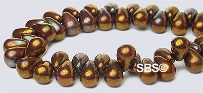 Czech 4x6mm Tear Drops - Copper Iris