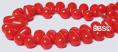 Czech 4x6mm Tear Drops - Red Opaque