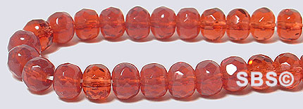 5mm Gemstone Firepolish - Milky Pomegranate