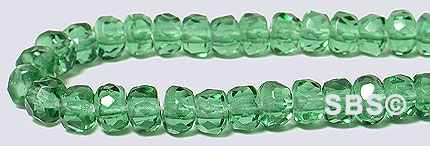 5mm Gemstone Firepolish - Prairie Green