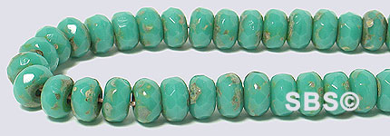 5mm Gemstone Firepolish - Turquoise (Picasso)