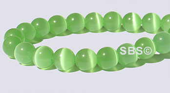 6mm Cats Eye- PALE GREEN