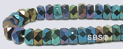 6x3mm Firepolish Rondels-Bue Iris