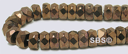 6x3mm Firepolish Rondels-Bronze