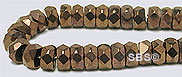 6x3mm Firepolish Rondels-Bronze