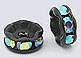 Crystal Rondels 6mm Black AB (12)