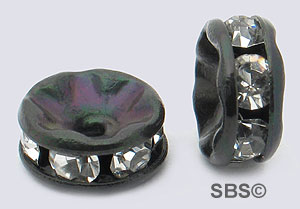 Crystal Rondels 6mm Black (72)