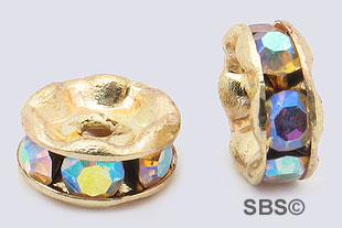 Crystal Rondels 6mm Gold AB (72)