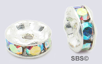 Crystal Rondels 6mm Silver AB (72)