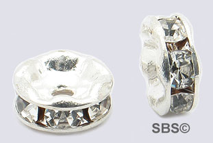 Crystal Rondels 6mm Silver (72)
