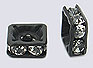 Square Crystal Rondels 6mm Black (12)