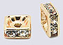 Square Crystal Rondels 6mm Gold (12)