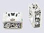 Square Crystal Rondels 6mm Silver (12)