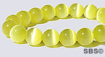 8mm Cats Eye- LIGHT YELLOW