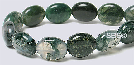 Green Moss Agate 8x10 Flat Oval