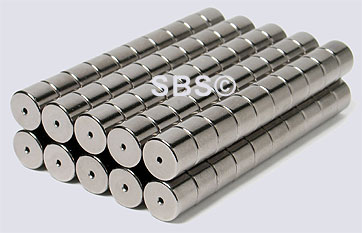 8x6 Magnetic Tube Hematite Color (50)