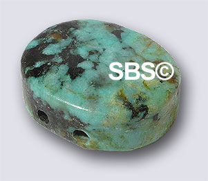 African Turquoise 12x15 Flat Oval 2-Hole (50)