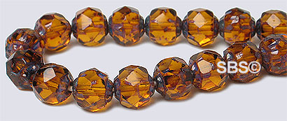 Baroque Firepolish 6mm Dark Topaz Picasso