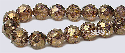 Baroque Firepolish 6mm Golden Smoke Topaz Luster