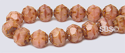 Baroque Firepolish 6mm Pink Coral Picasso