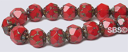 Baroque Firepolish 6mm Red Opaque Picasso