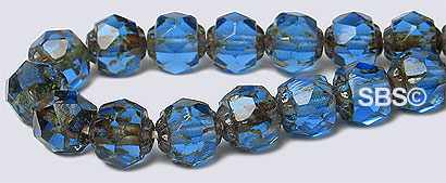 Baroque Firepolish 6mm Sapphire Picasso