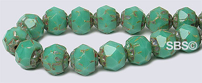 Baroque Firepolish 6mm Turquoise Opaque Picasso