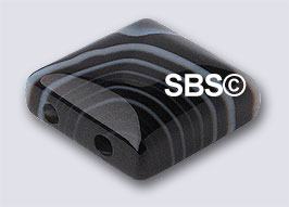 Striped Black Agate 10x10 2-Hole (50)
