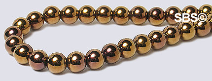 Metallic Magnetic Hematite 4mm - COPPER