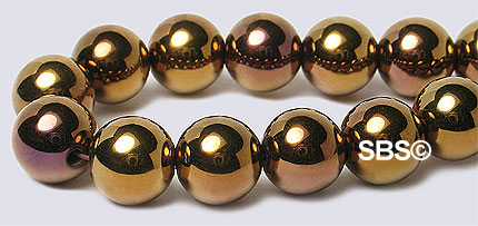 Metallic Magnetic Hematite 8mm - COPPER