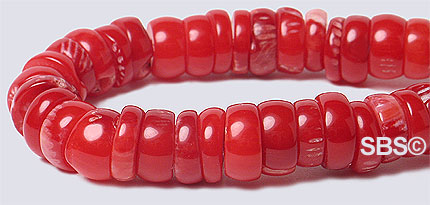 Coral (Heat Treated)  7 to 8mm Rondel