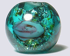 Czech Floral Foiled 6mm - Emerald
