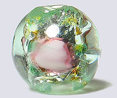 Czech Floral Foiled 6mm - Light Green