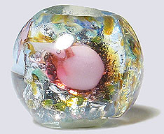 Czech Floral Foiled 6mm - Sapphire