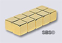 DC Magnet 6mm CUBE Gold (10)