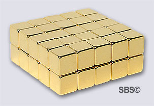 DC Magnet 6mm CUBE Gold (50)