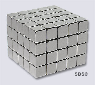 DC Magnet 6mm CUBE Hematite color (100)