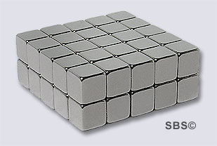 DC Magnet 6mm CUBE Hematite color (50)