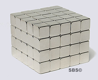 DC Magnet 6mm CUBE Silver (100)