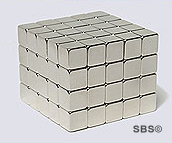 DC Magnet 6mm CUBE Silver (100)