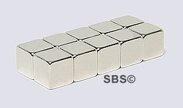 DC Magnet 6mm CUBE Silver (10)