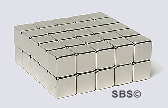 DC Magnet 6mm CUBE Silver (50)