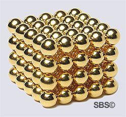 DC Magnet 6mm Round Gold (100)