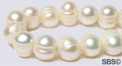 Fresh Water Pearl 9 to 10mm Baroque - White - A Grade